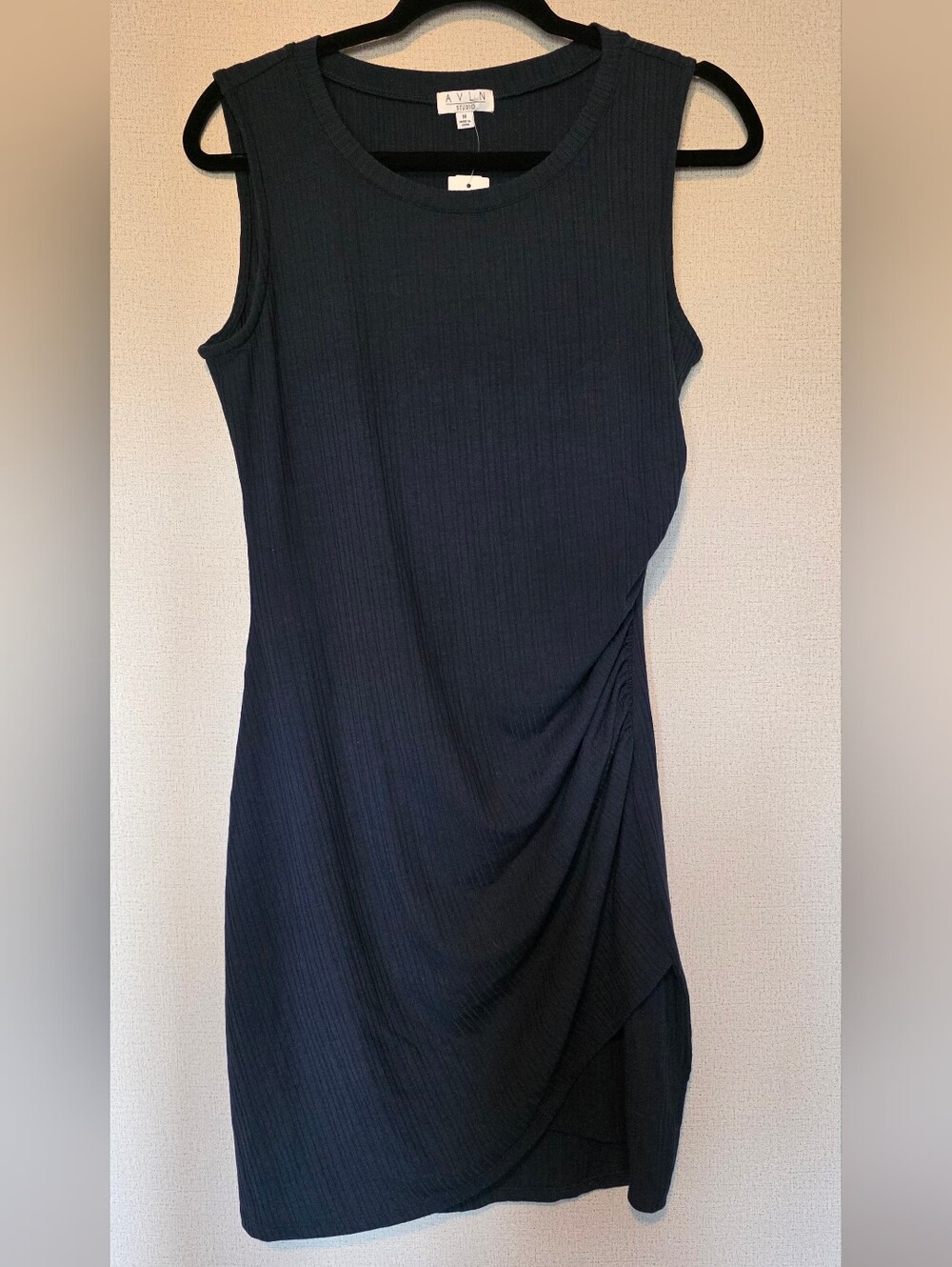 Sleeveless Black Ribbed Midi Dress